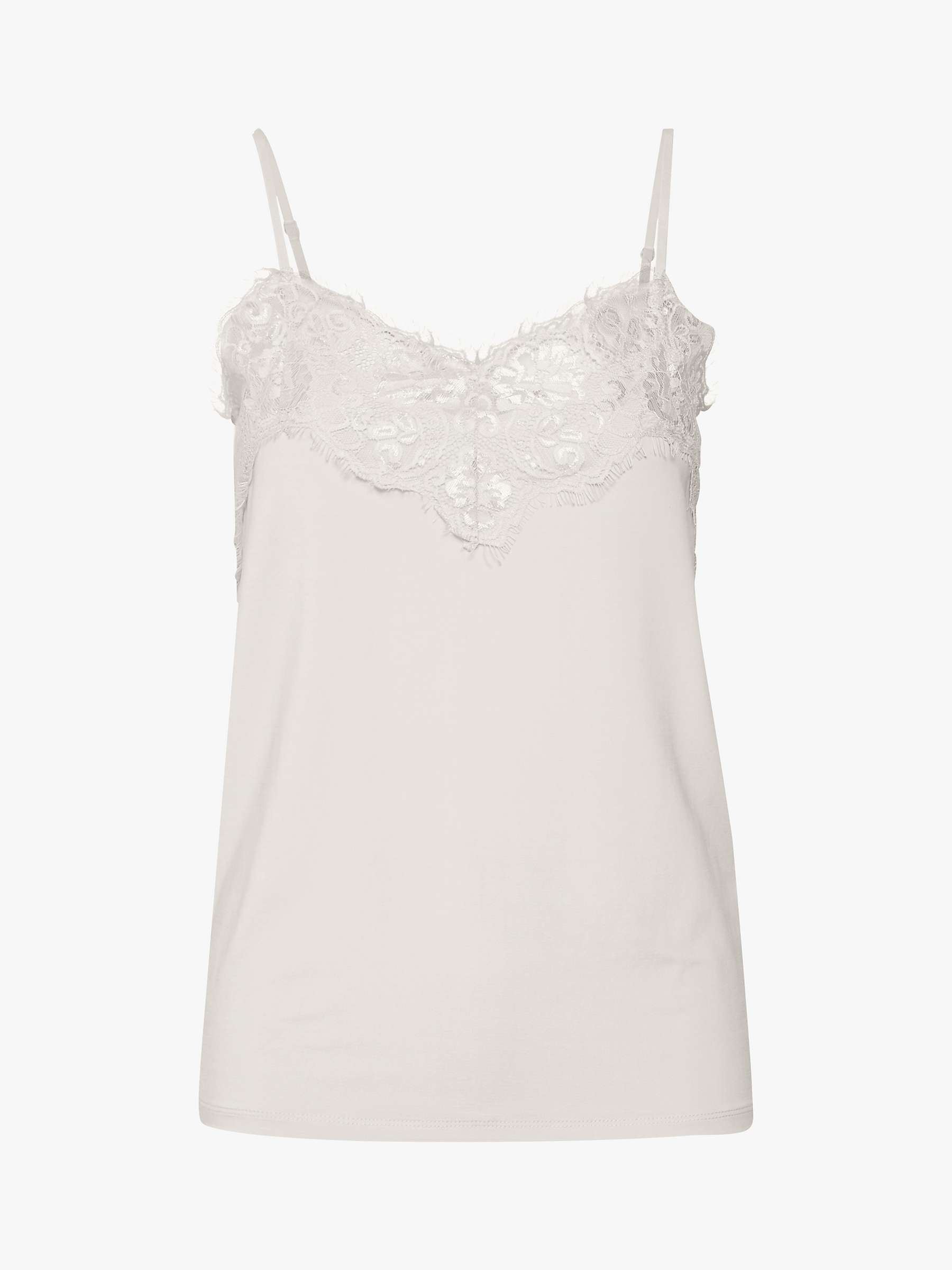 Soaked In Luxury Clara Lace Trim Camisole, Broken White at John Lewis ...