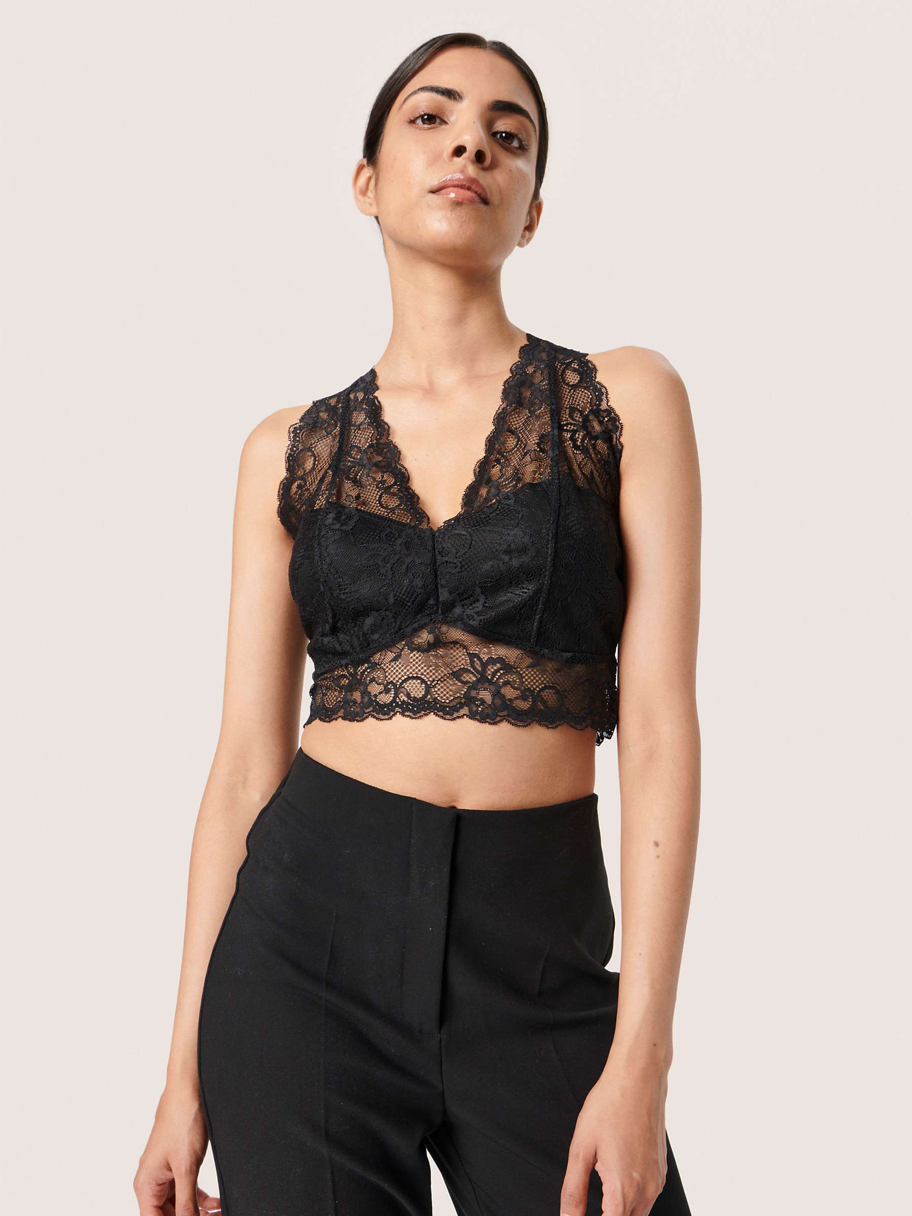 Soaked In Luxury Dolly Lace Bralette, Black at John Lewis & Partners