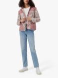 French Connection Aya Floral Print Jacket, Coral/Pink/Multi