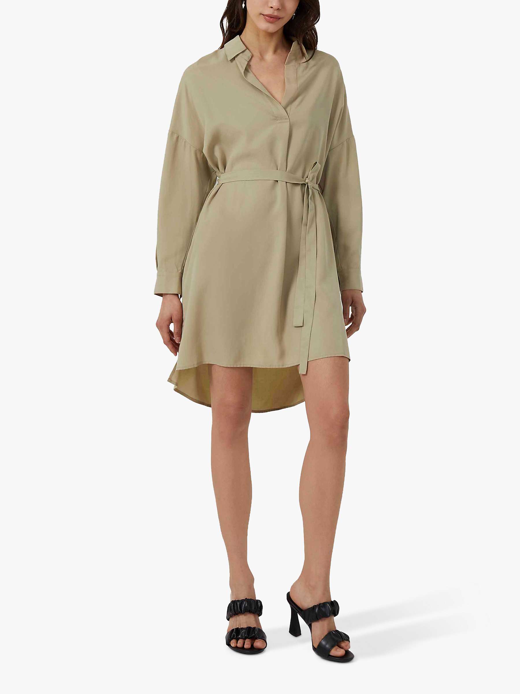 French Connection Rhodes Shirt Mini Dress, Green at John Lewis & Partners