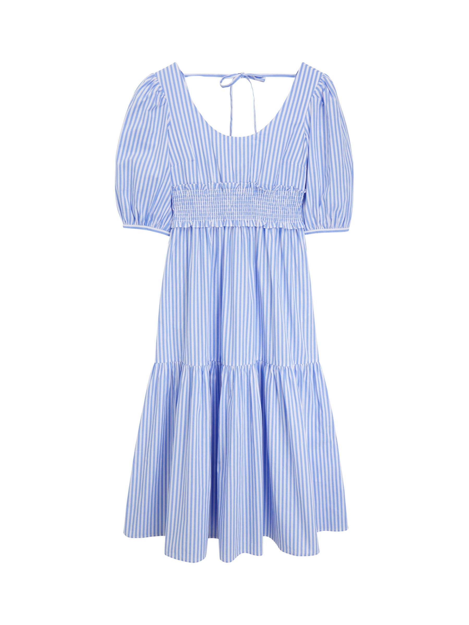 Albaray Stripe Organic Cotton Midi Dress, Blue/Multi at John Lewis ...