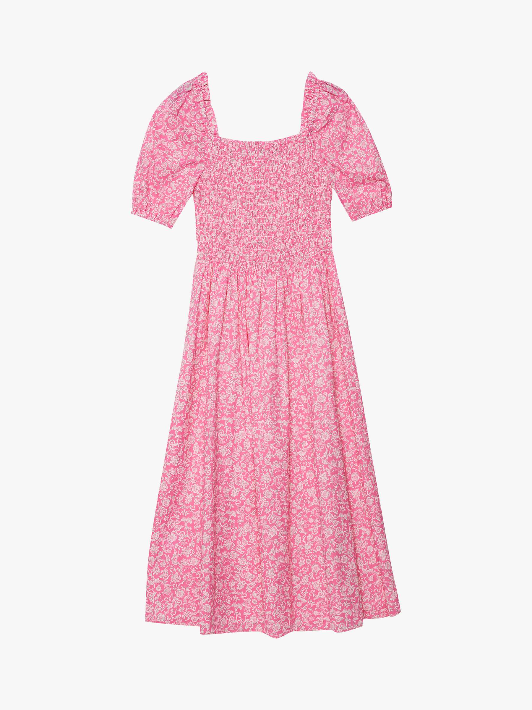 Albaray Ornate Floral Print Midi Dress, Pink at John Lewis & Partners