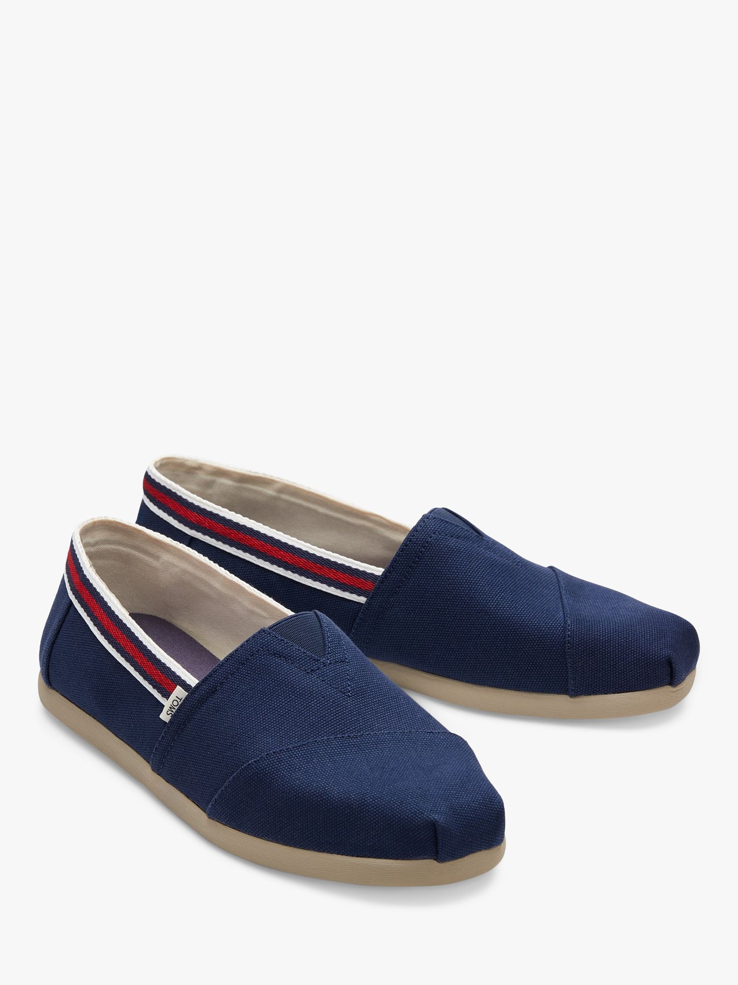 TOMS Alpargata Ribbon Trim Espadrilles, Navy at John Lewis & Partners