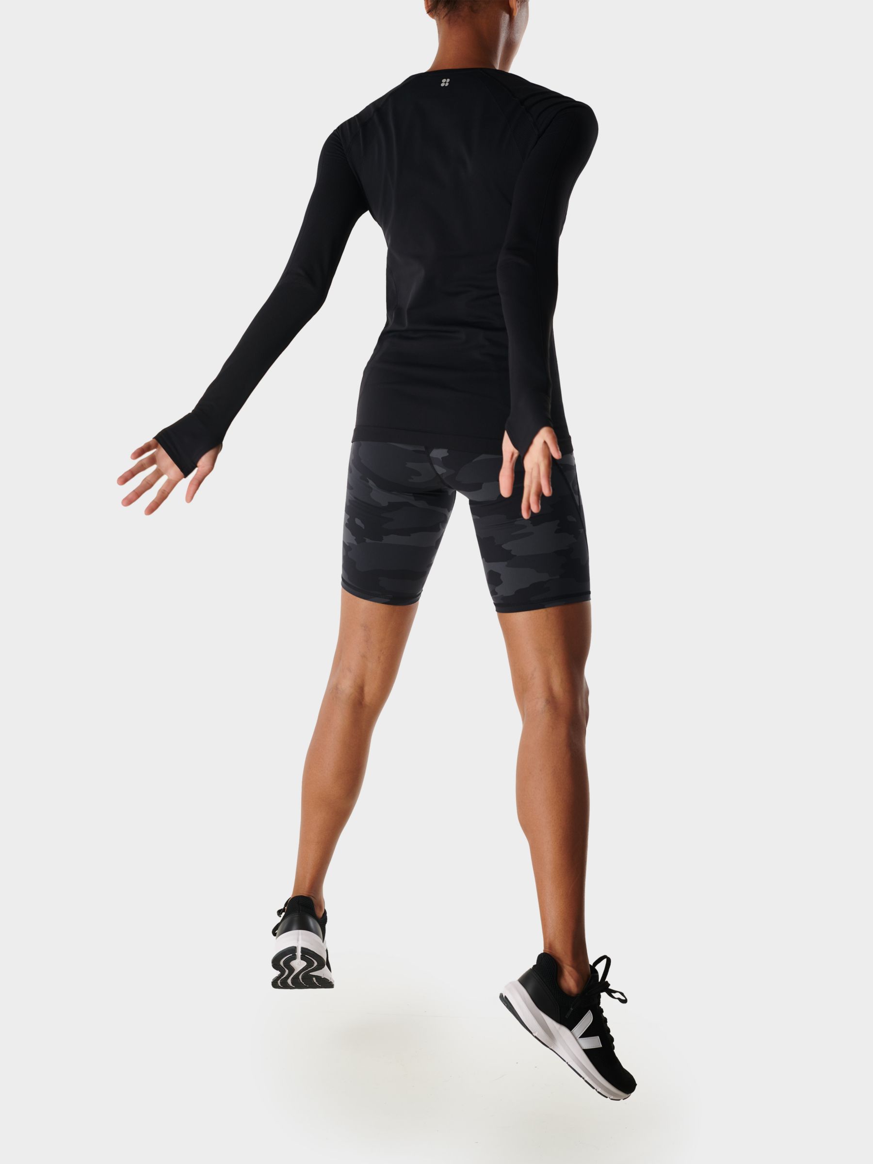 Sweaty Betty Athlete Seamless Long Sleeve Gym Top, Black, XS