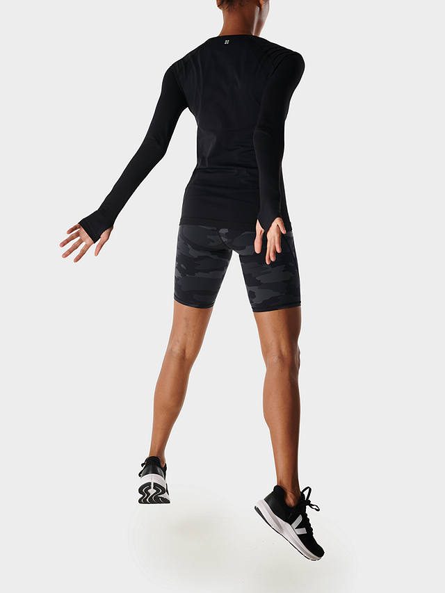 Sweaty Betty Athlete Seamless Long Sleeve Gym Top, Black