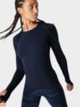 Sweaty Betty Athlete Seamless Long Sleeve Gym Top, Navy Blue