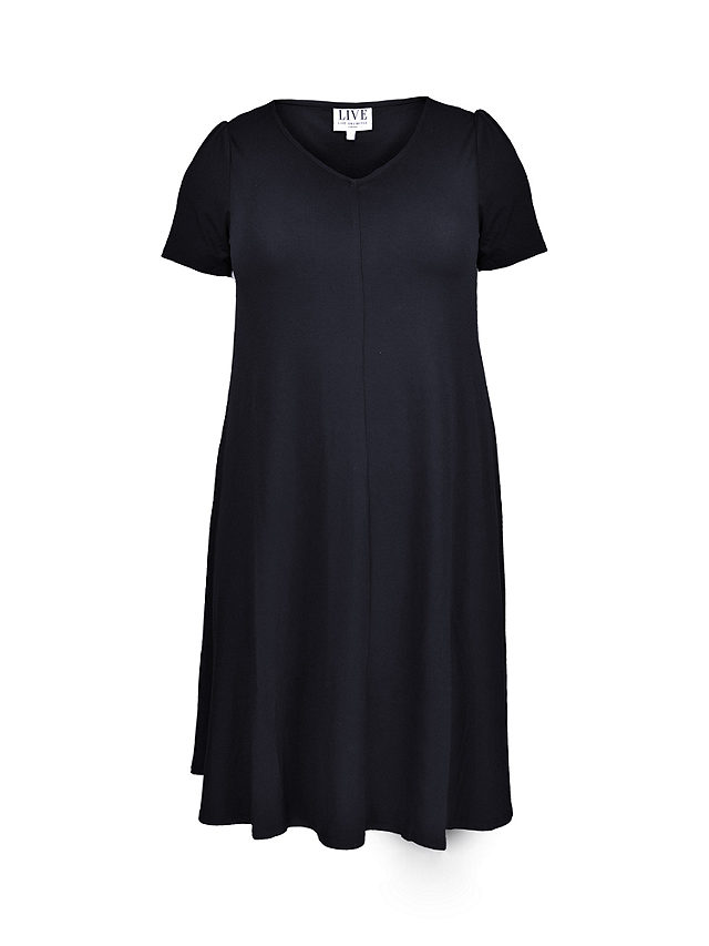 LIVE by Live Unlimited V-Neck Dress, Black, 12