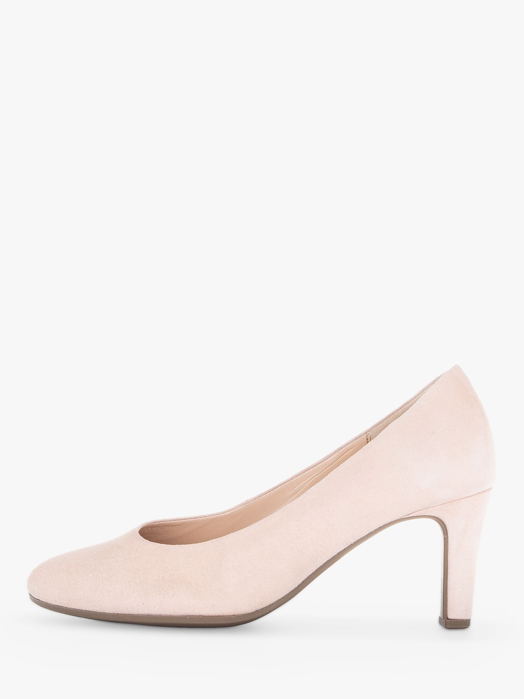 Gabor Edina Suede Cone Heel Court Shoes, Rouge at John Lewis & Partners