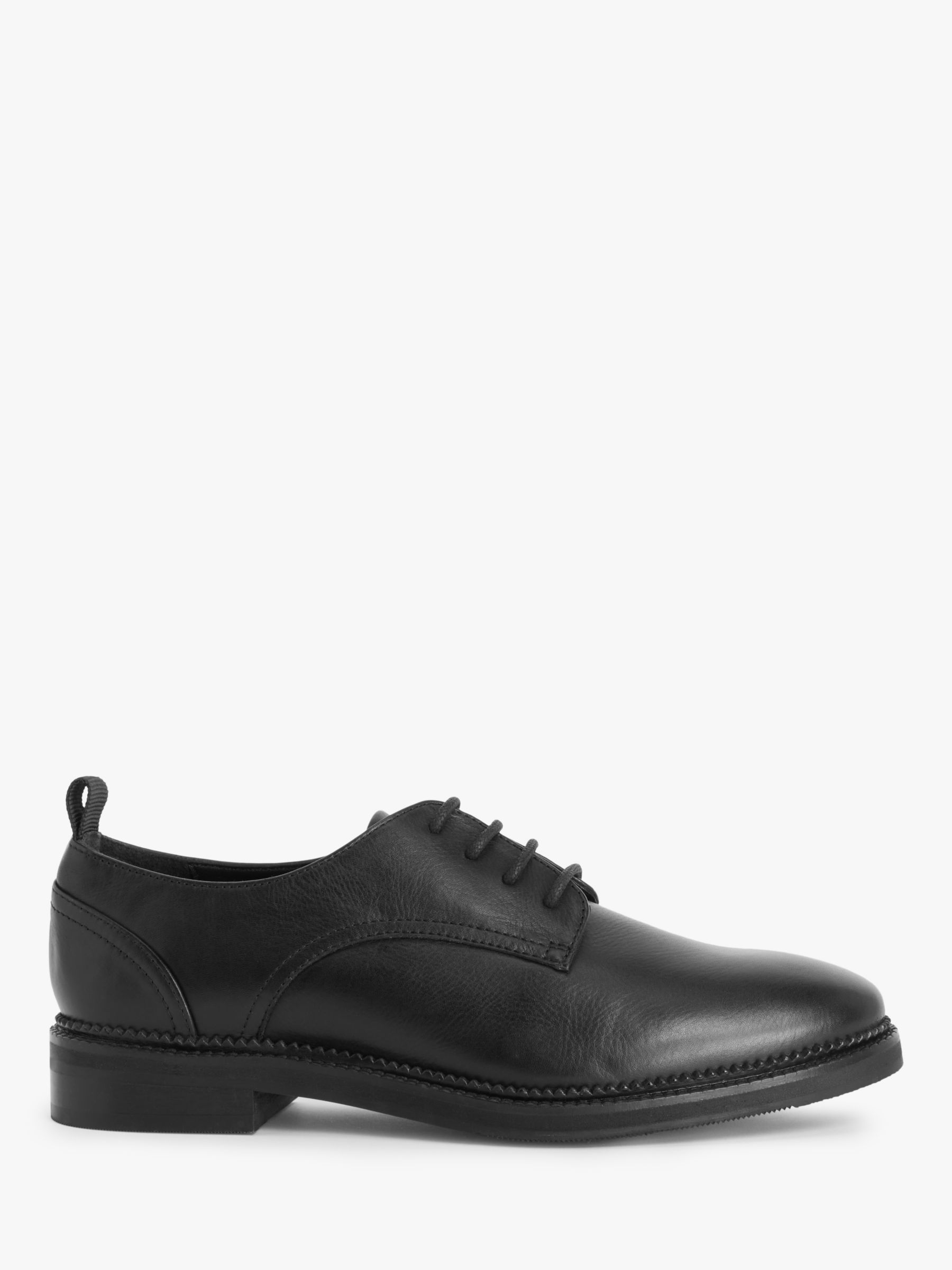 Kin France Leather Lace Up Derby Shoes, Black at John Lewis & Partners