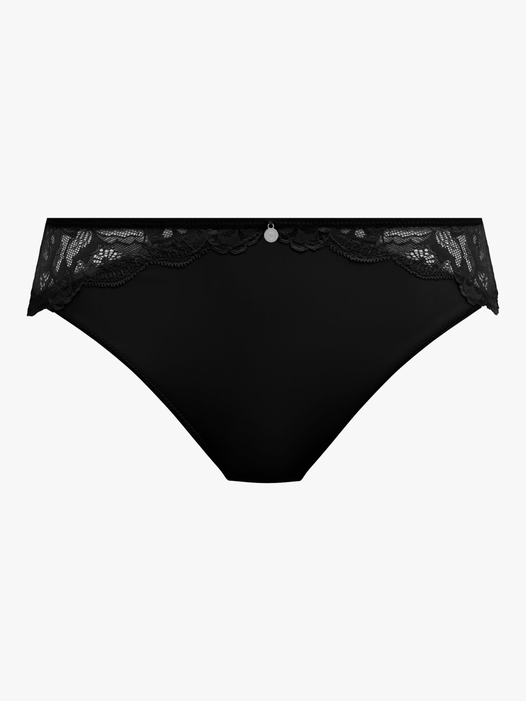 Fantasie Reflect Lace Detail Bikini Knickers, Black, S