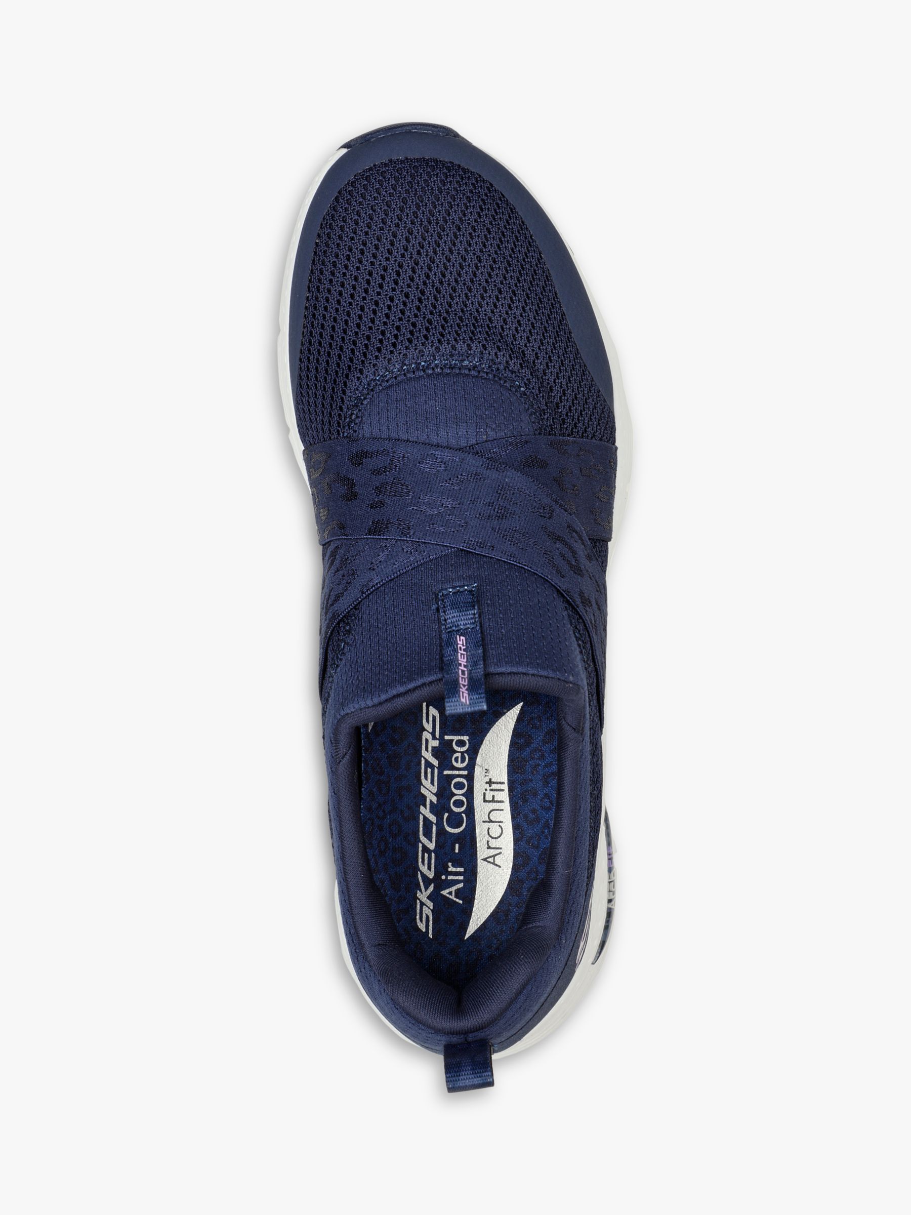 Skechers Arch Fit Modern Rhythm Slip On Trainers, Navy at John Lewis ...