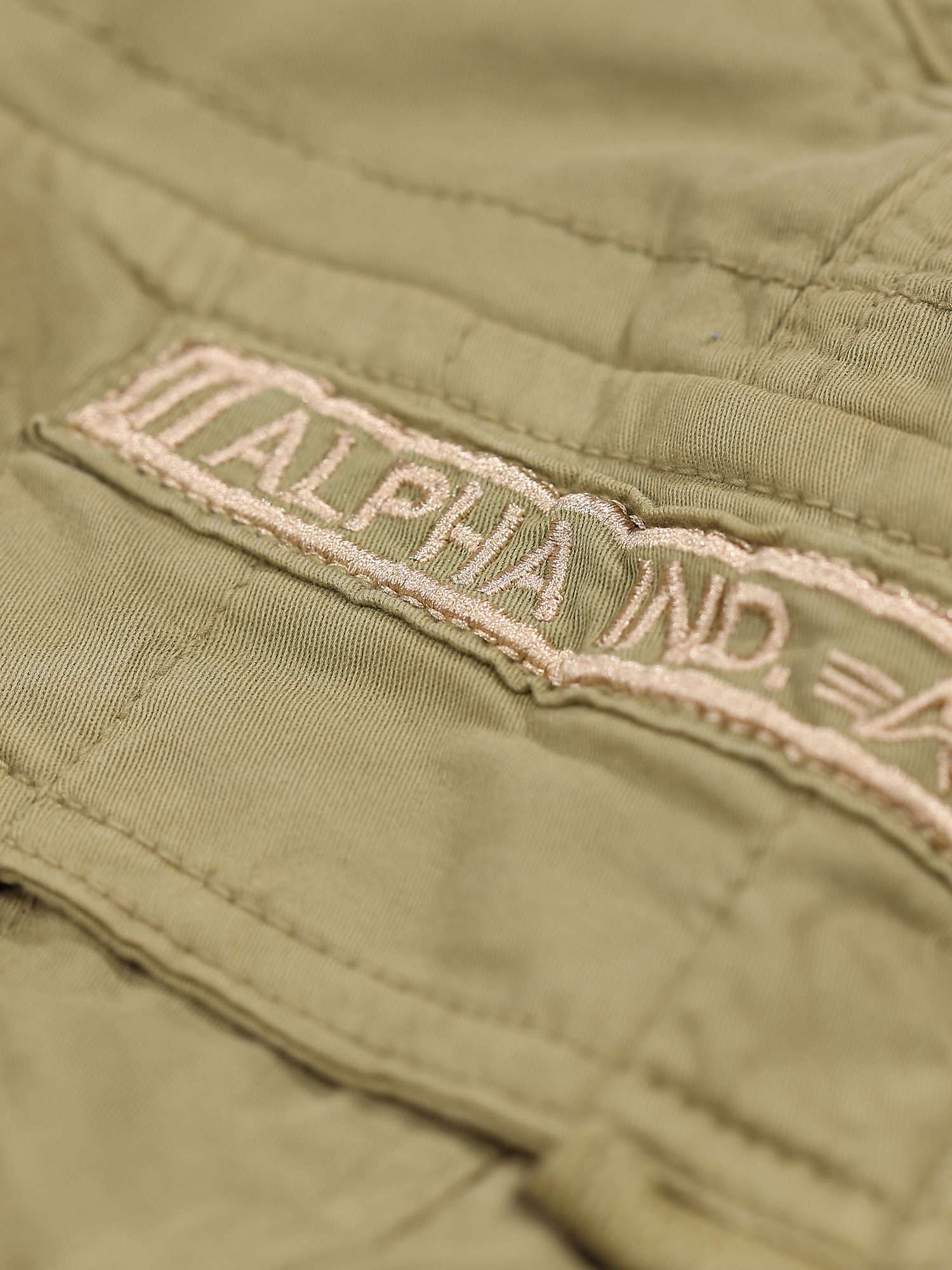 Alpha Industries Crew Cargo Shorts, 82 Light Olive at John Lewis & Partners