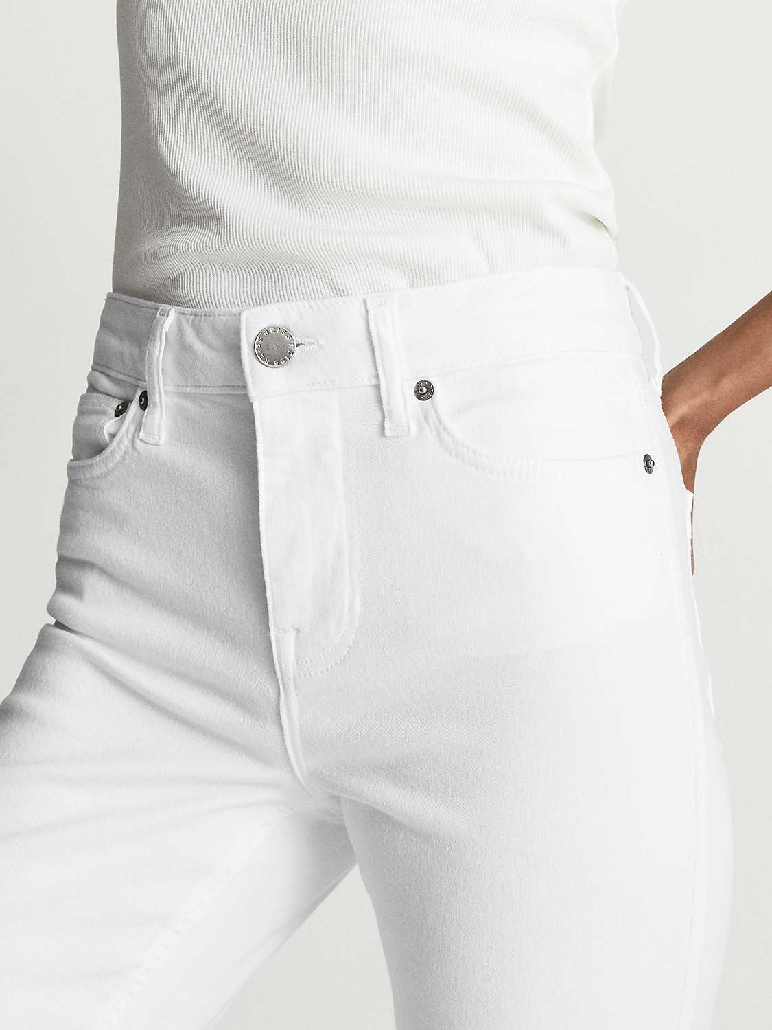 Reiss Lux Skinny Jeans, White at John Lewis & Partners
