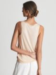 Reiss Riley Silk Front Vest Top, Nude