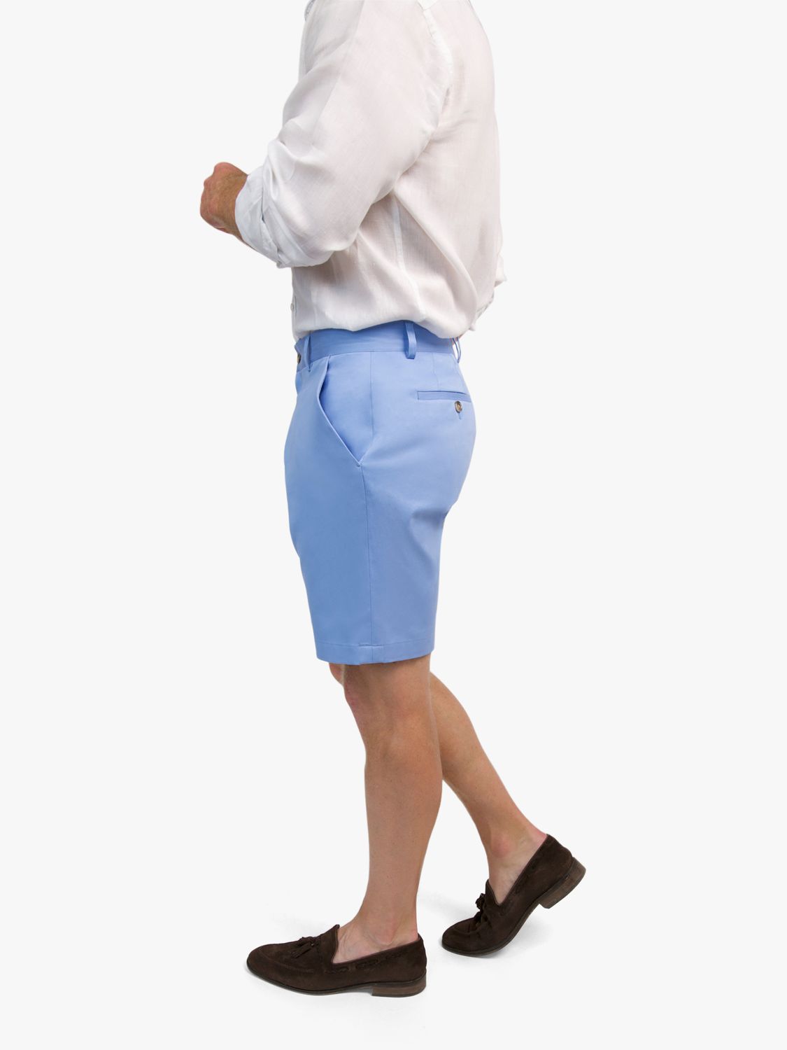 KOY Slim Chinos Shorts, Light Blue, 34R