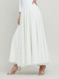 Helen McAlinden Savannah Polka Dot Tulle Maxi Skirt, White