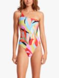 Seafolly Tropical Asymmetric Swimsuit, Aquamarine