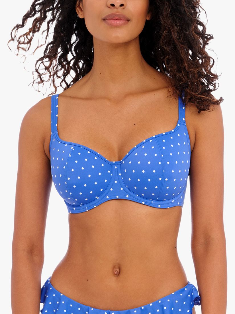 Freya Jewel Cove Plain Bralette Bikini Top, Azure