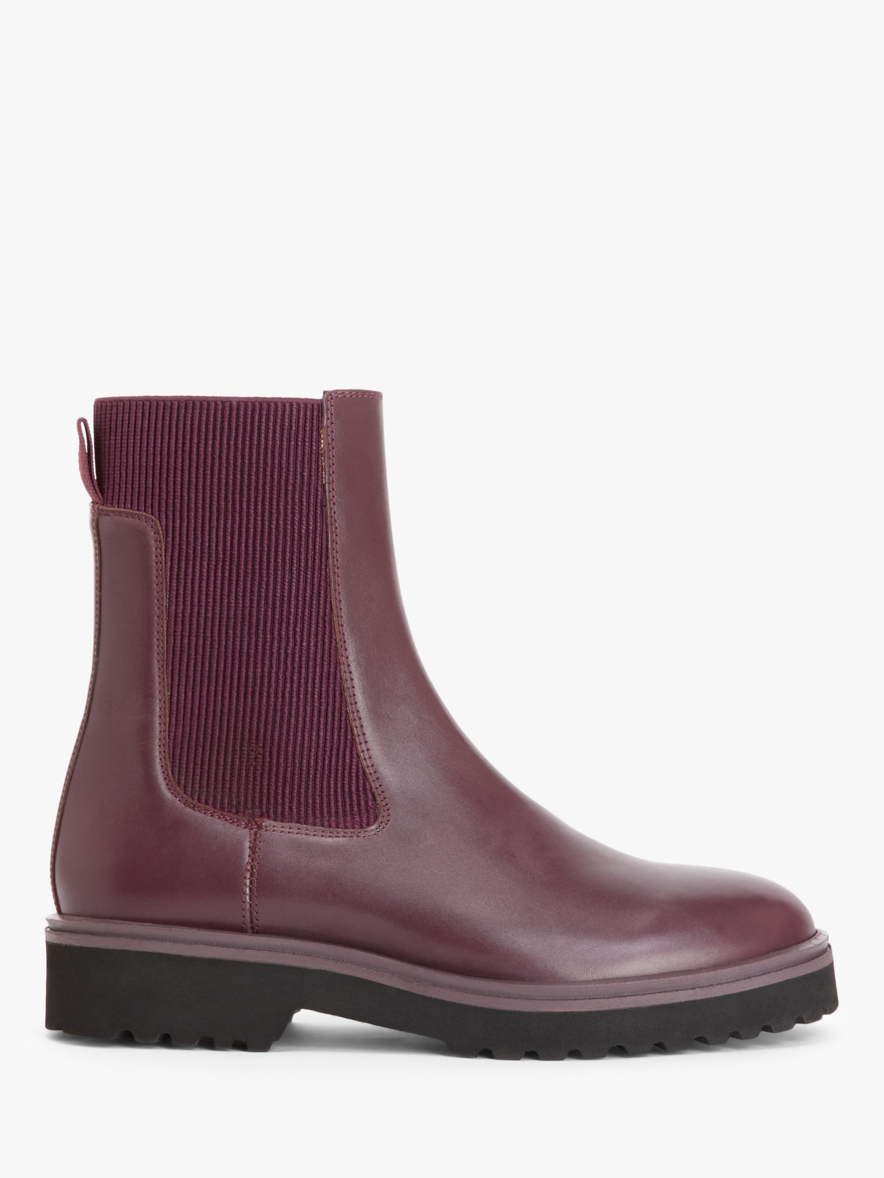 John Lewis ANYDAY Purcell Leather Chelsea Boots, Burgundy at John Lewis ...