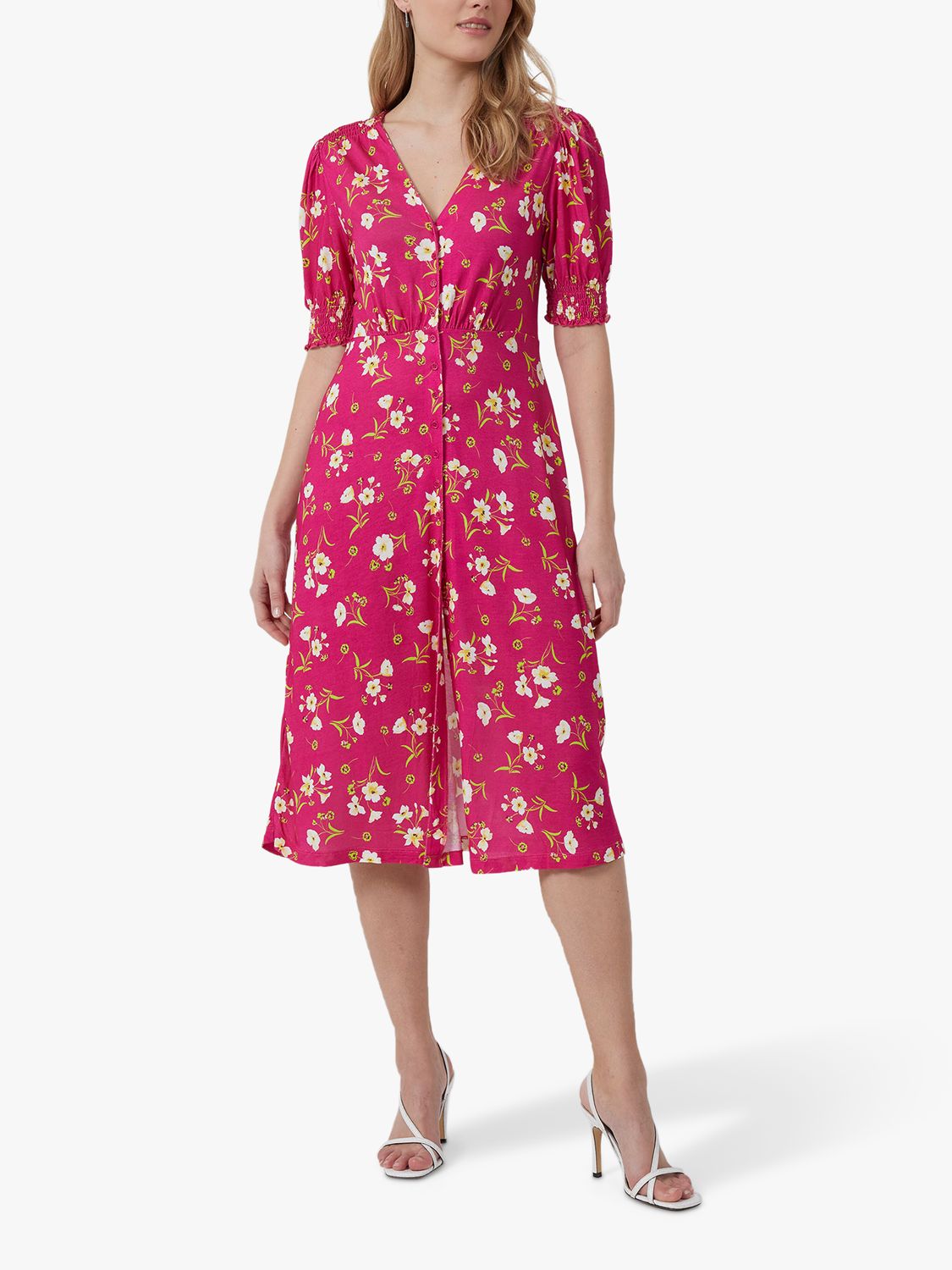 French Connection Shanti Meadow Print Dress, Very Berry
