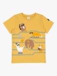 Polarn O. Pyret Kids' GOTS Organic Cotton Animals T-Shirt, Ochre