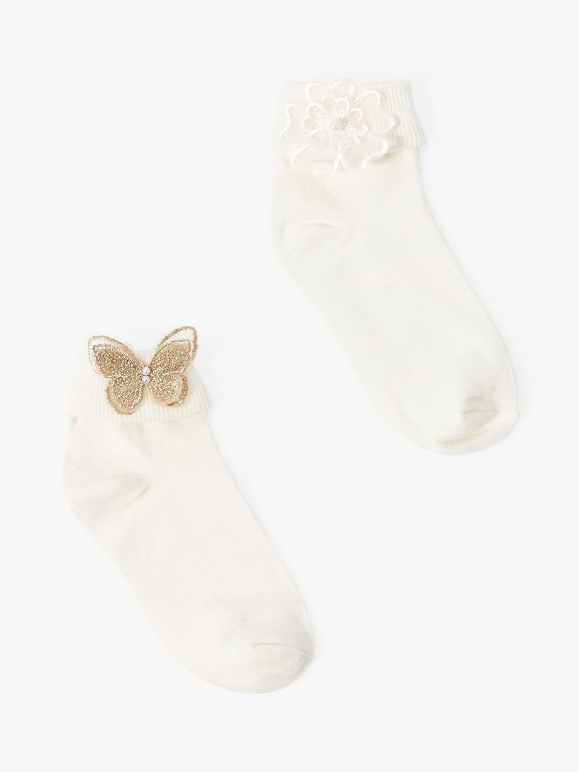 Monsoon Baby Butterfly & Flowers Socks, Multi, 0-6 months