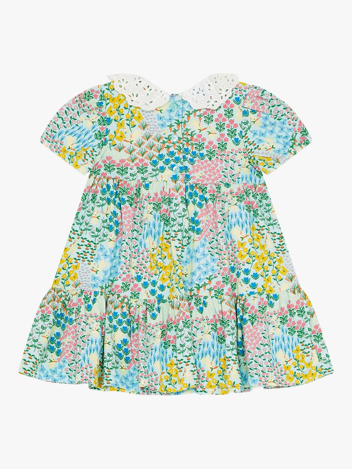 Monsoon Baby Ditsy Floral Lace Collar Dress, Multi