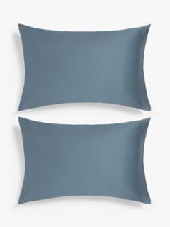 John Lewis Soft & Silky Specialist Temperature Balancing 400 Thread Count Cotton Bedding, Loch Blue, Standard pillowcase