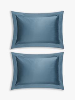 John Lewis Soft & Silky Specialist Temperature Balancing 400 Thread Count Cotton Bedding, Loch Blue, Standard pillowcase