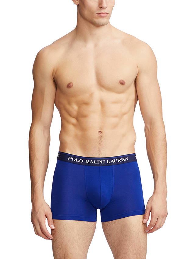 Polo Ralph Lauren Cotton Stretch Trunks, Pack of 3, Blue/Red Multi