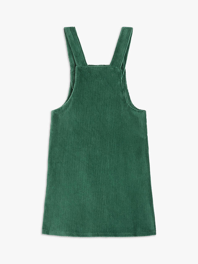 John Lewis Kids' Corduroy Velour Pinafore Dress, Green