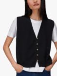 Whistles Bailey Sleeveless Cardigan, Black