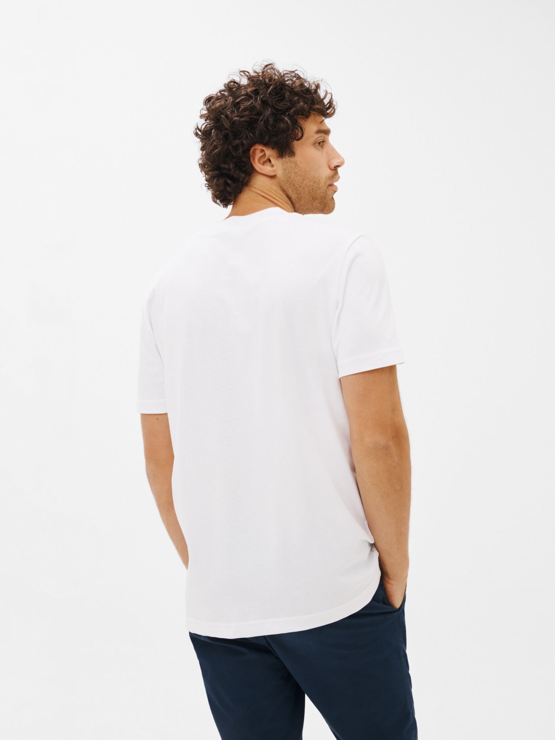 SELECTED HOMME Organic Cotton T-Shirt, White at John Lewis & Partners