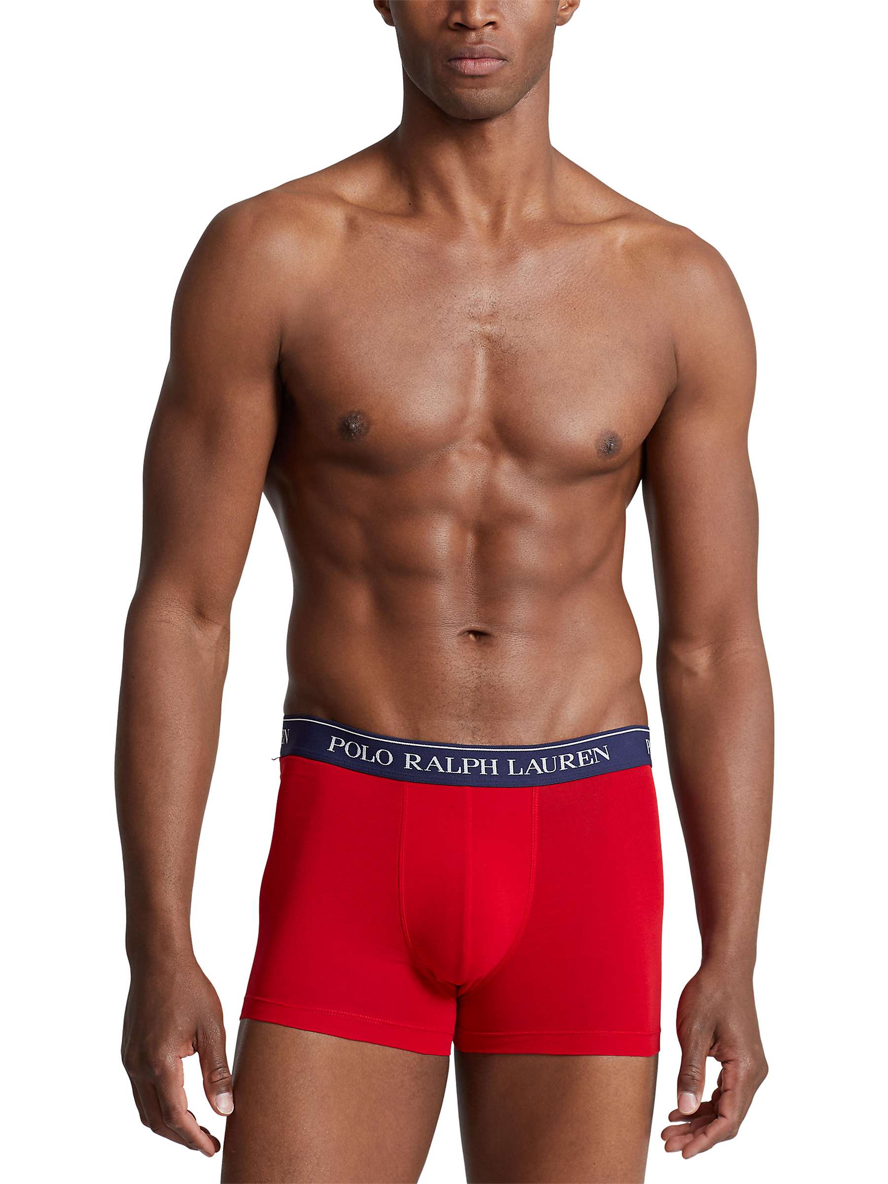 Polo Ralph Lauren Cotton Stretch Trunks, Pack of 5, Blue/Grey/Red Multi at  John Lewis & Partners