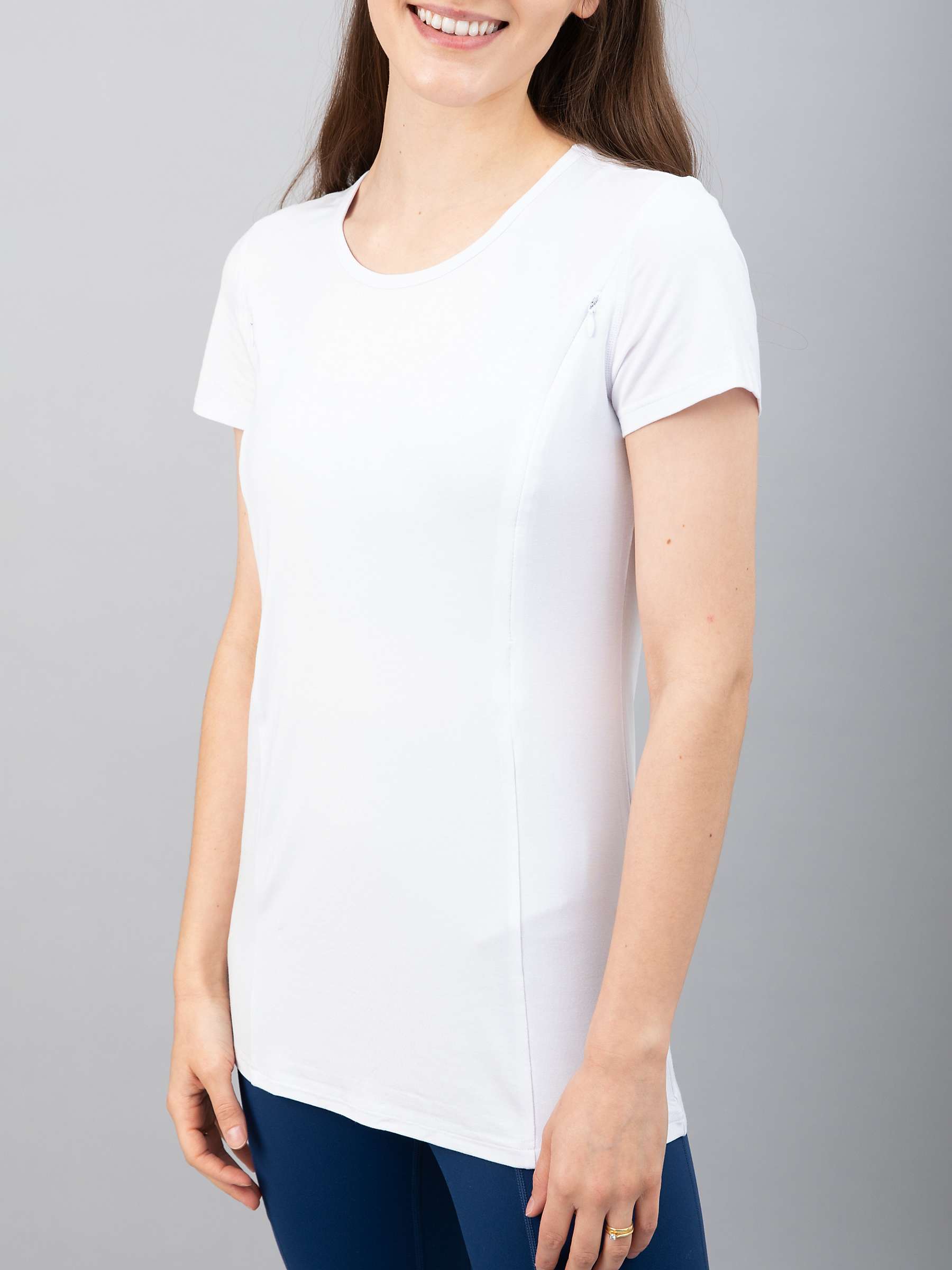 Buy Natal Active Plain Maternity & Nursing T-Shirt, White Online at johnlewis.com