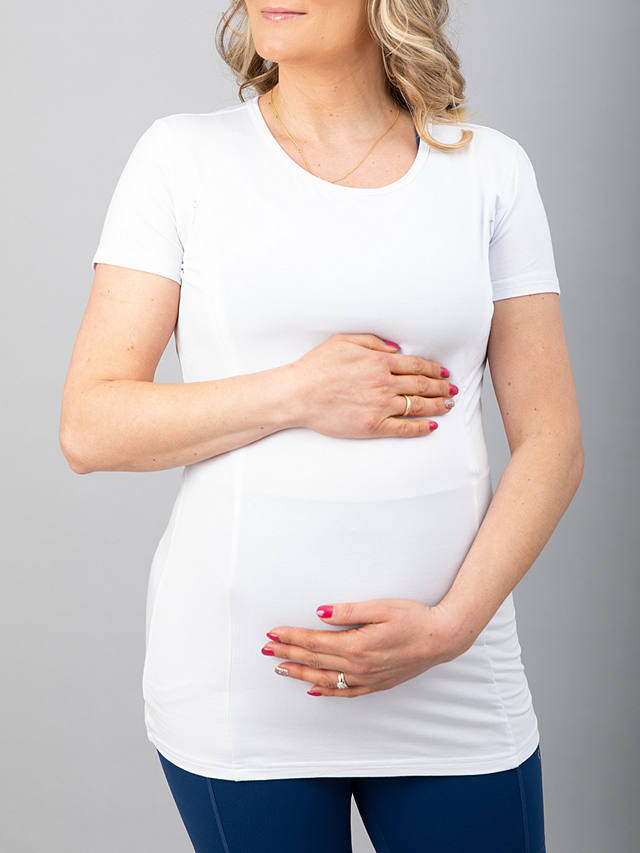 Natal Active Plain Maternity & Nursing T-Shirt, White