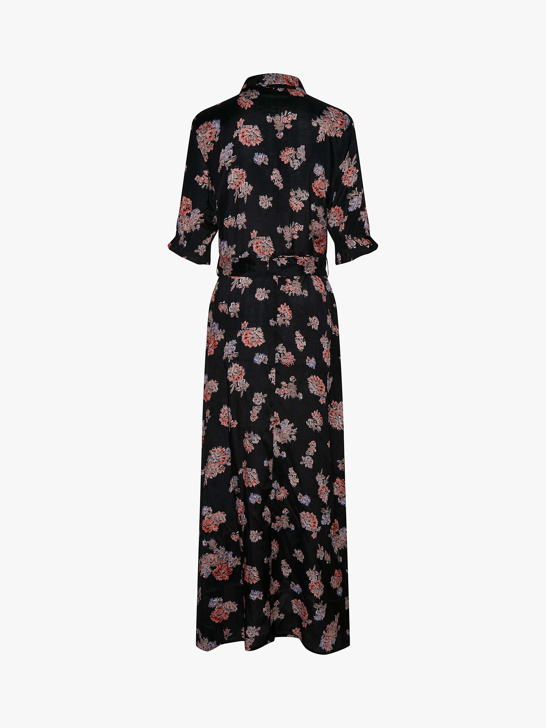 Buy KAFFE Velana Floral Print Maxi Shirt Dress, Black/Multi Online at johnlewis.com