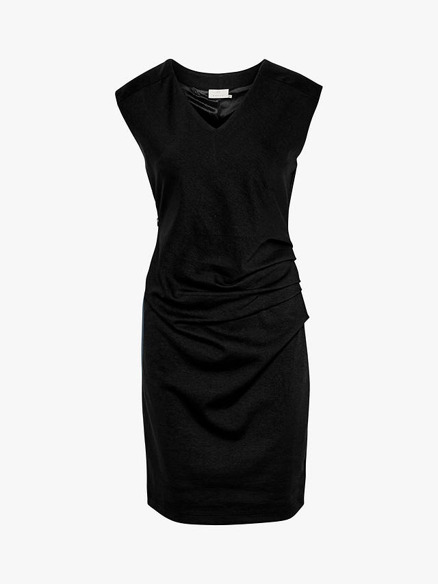 KAFFE India V-Neck Mini Dress, Deep Black