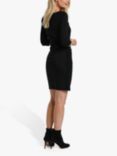 KAFFE Sara 3/4 Sleeve Mini Dress, Deep Black