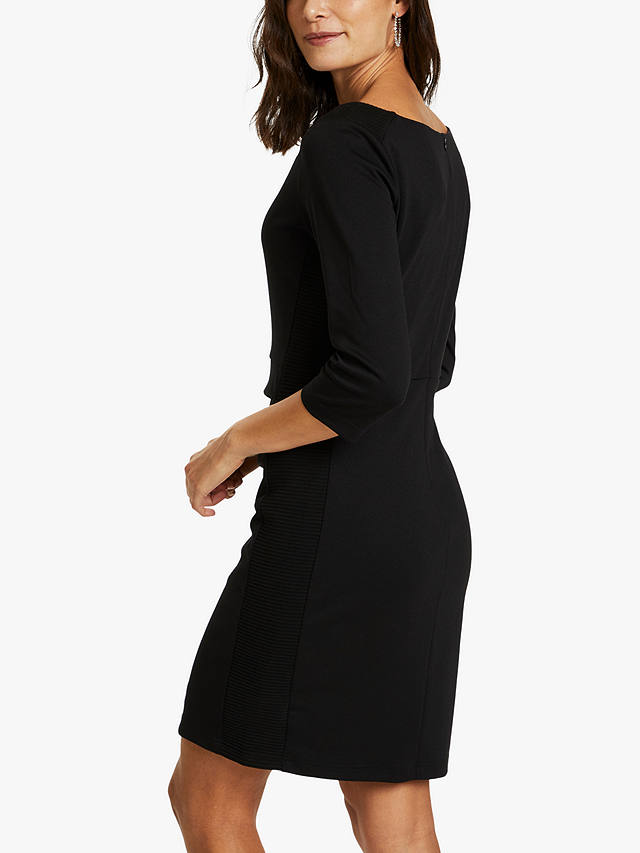 KAFFE Sara 3/4 Sleeve Mini Dress, Deep Black
