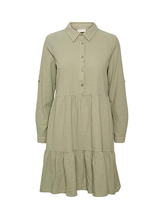 KAFFE Naya Tiered Shirt Dress, Seagrass