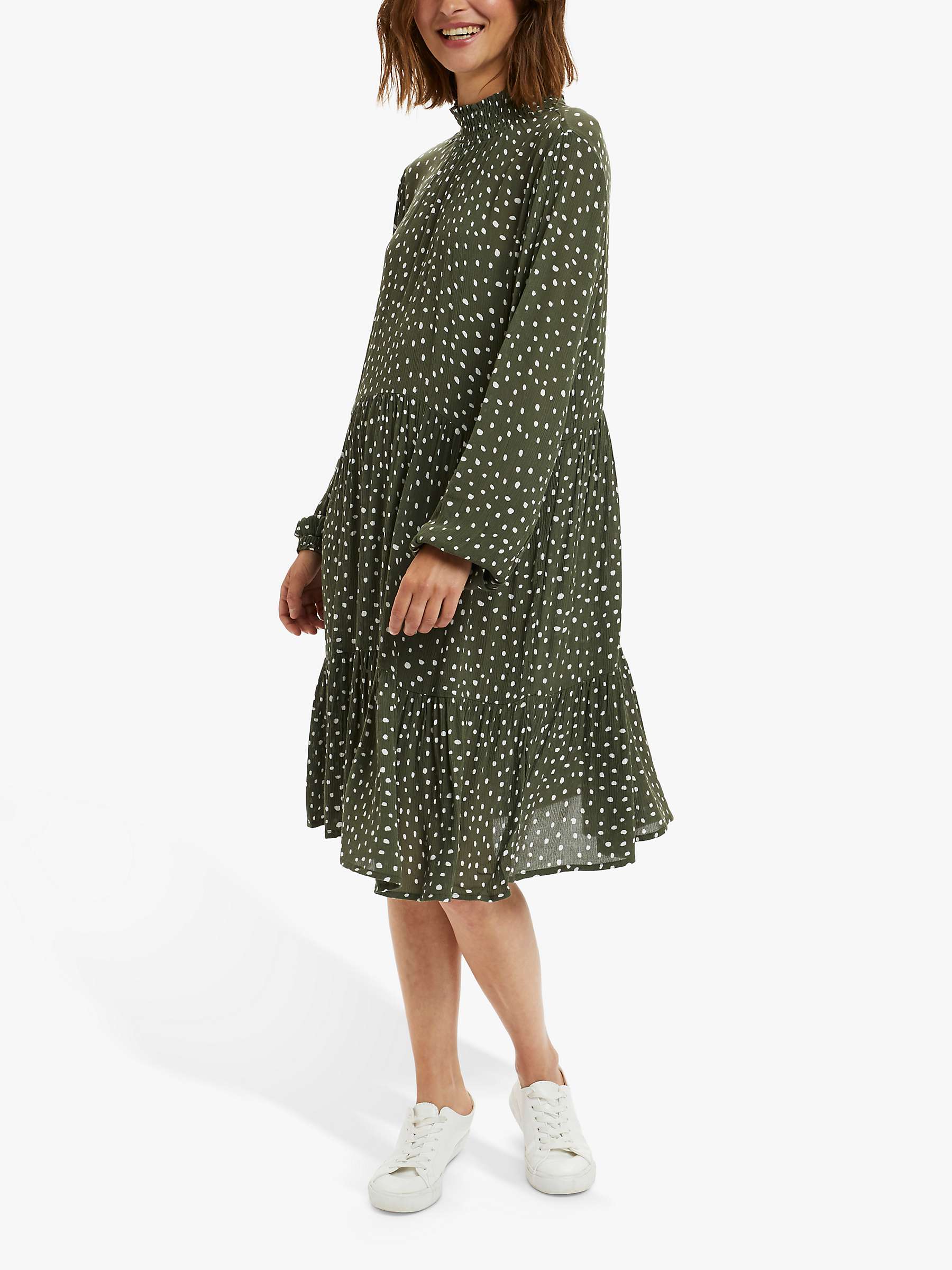 Buy KAFFE Billie Amber Dot Print Dress, Grape Leaf/Chalk Dot Online at johnlewis.com