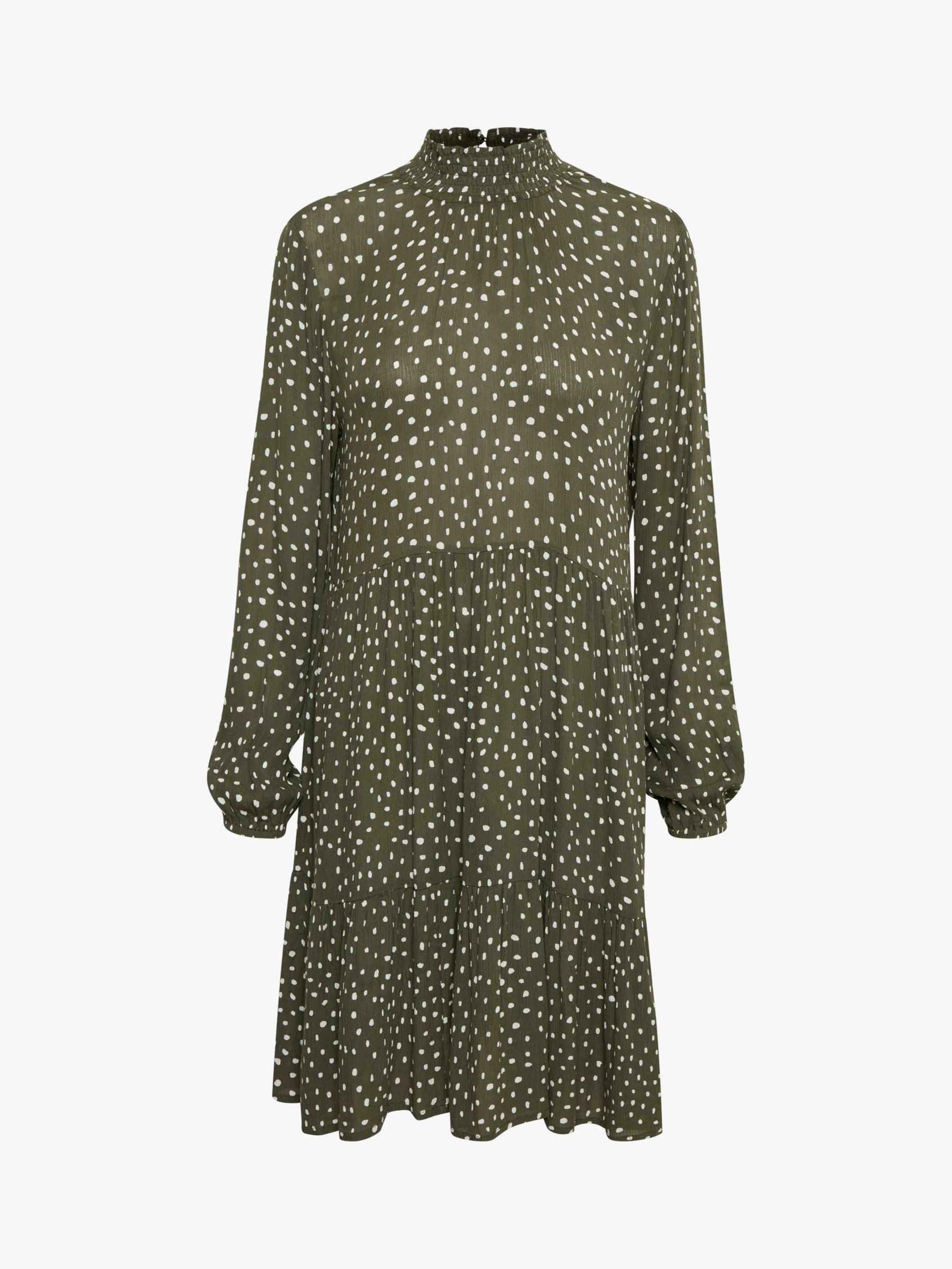 Buy KAFFE Billie Amber Dot Print Dress, Grape Leaf/Chalk Dot Online at johnlewis.com