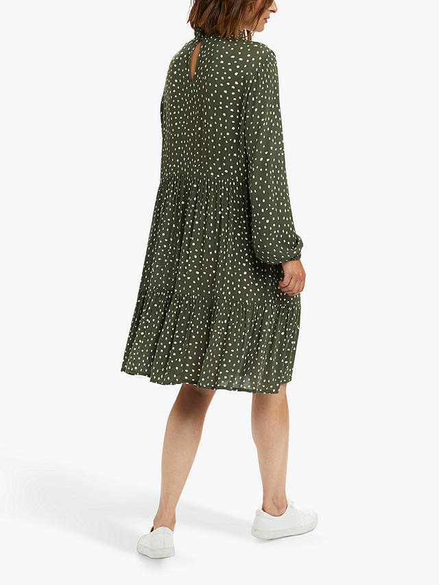 KAFFE Billie Amber Dot Print Dress, Grape Leaf/Chalk Dot