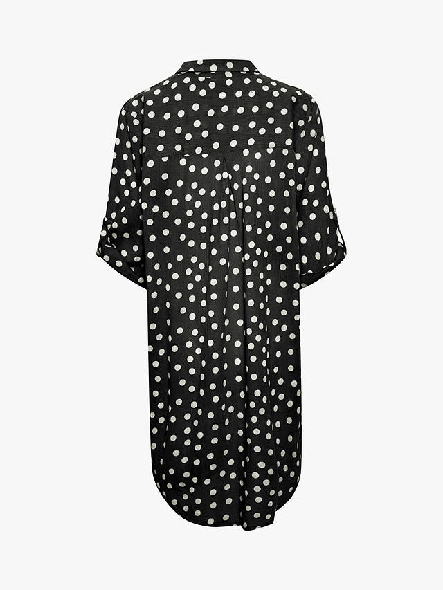 KAFFE Vivian Spot Print Shirt Dress, Deep Black 