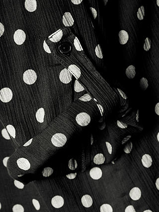 KAFFE Vivian Spot Print Shirt Dress, Deep Black 