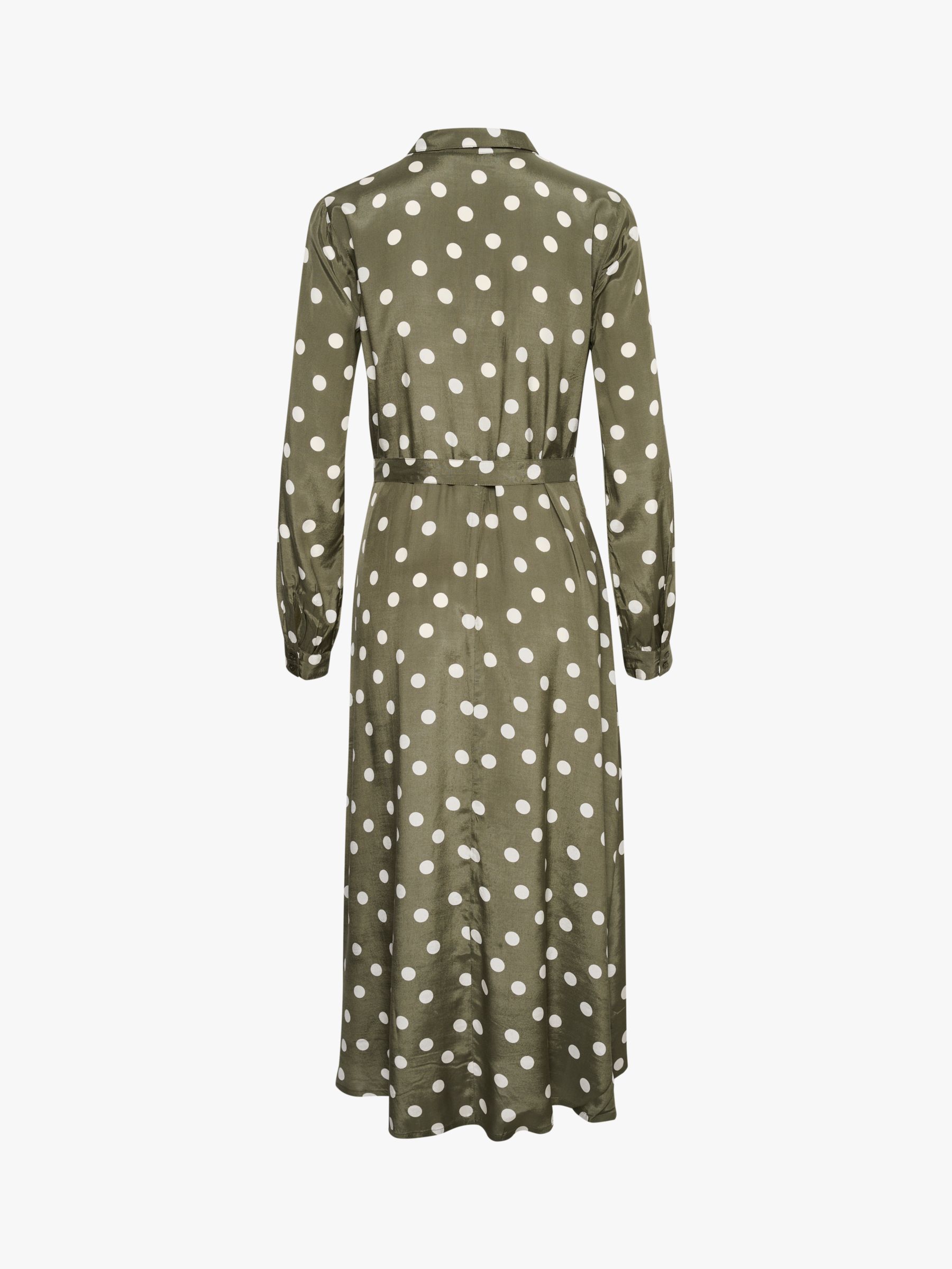 Buy KAFFE Oline Polka Dot Midi Shirt Dress Online at johnlewis.com