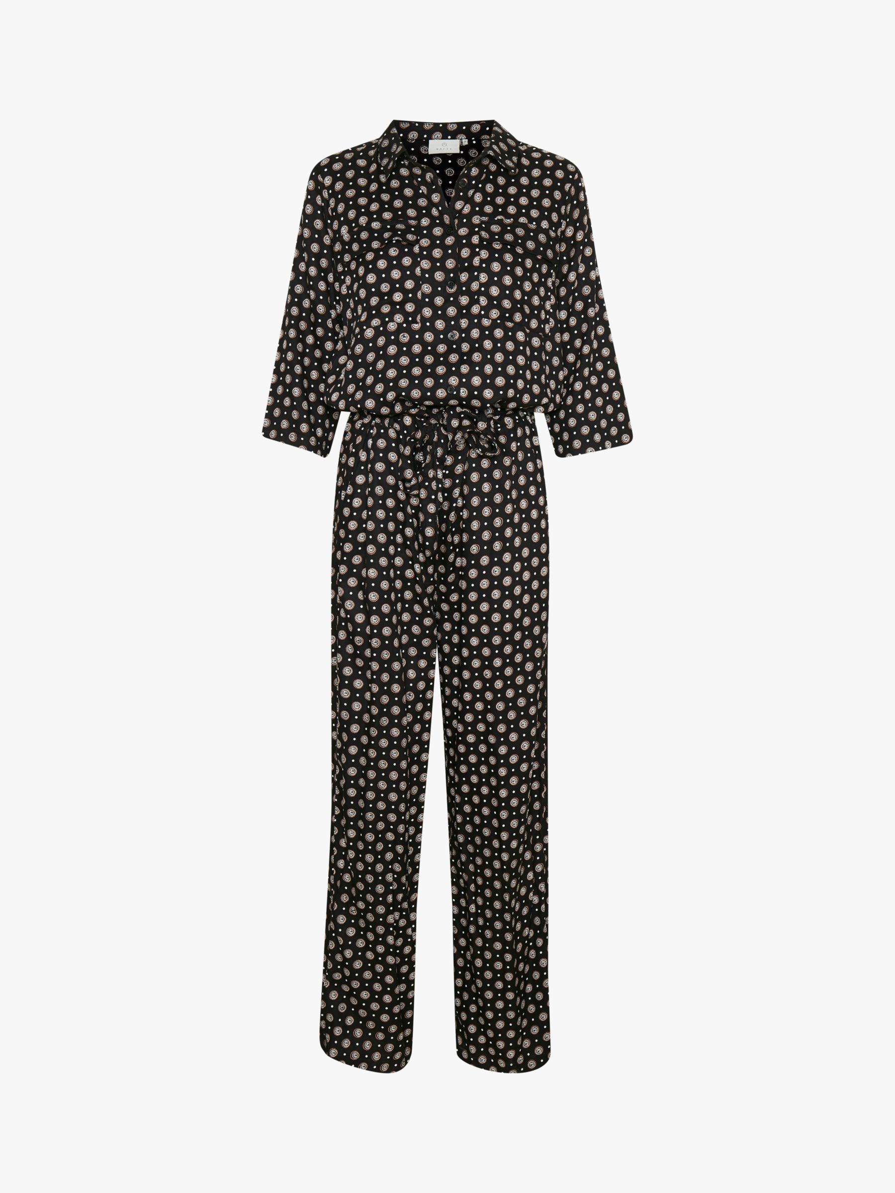 KAFFE Rutie Wide Leg Jumpsuit, Black at John Lewis & Partners