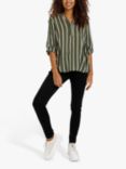 KAFFE Stridy Stripe Top, Grape Leaf/Chalk