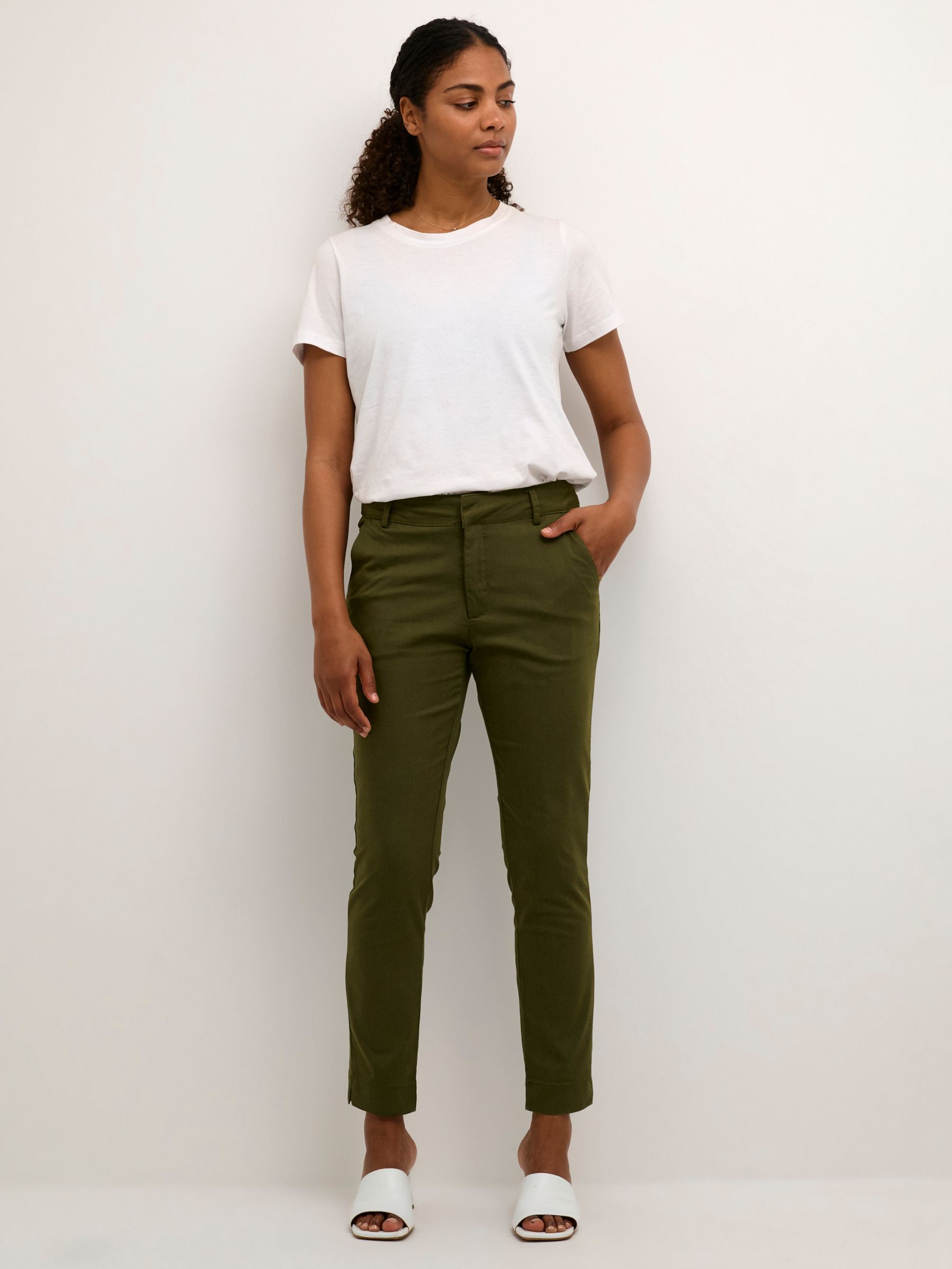 KAFFE Lea Chino Trousers, Grape Leaf, 6